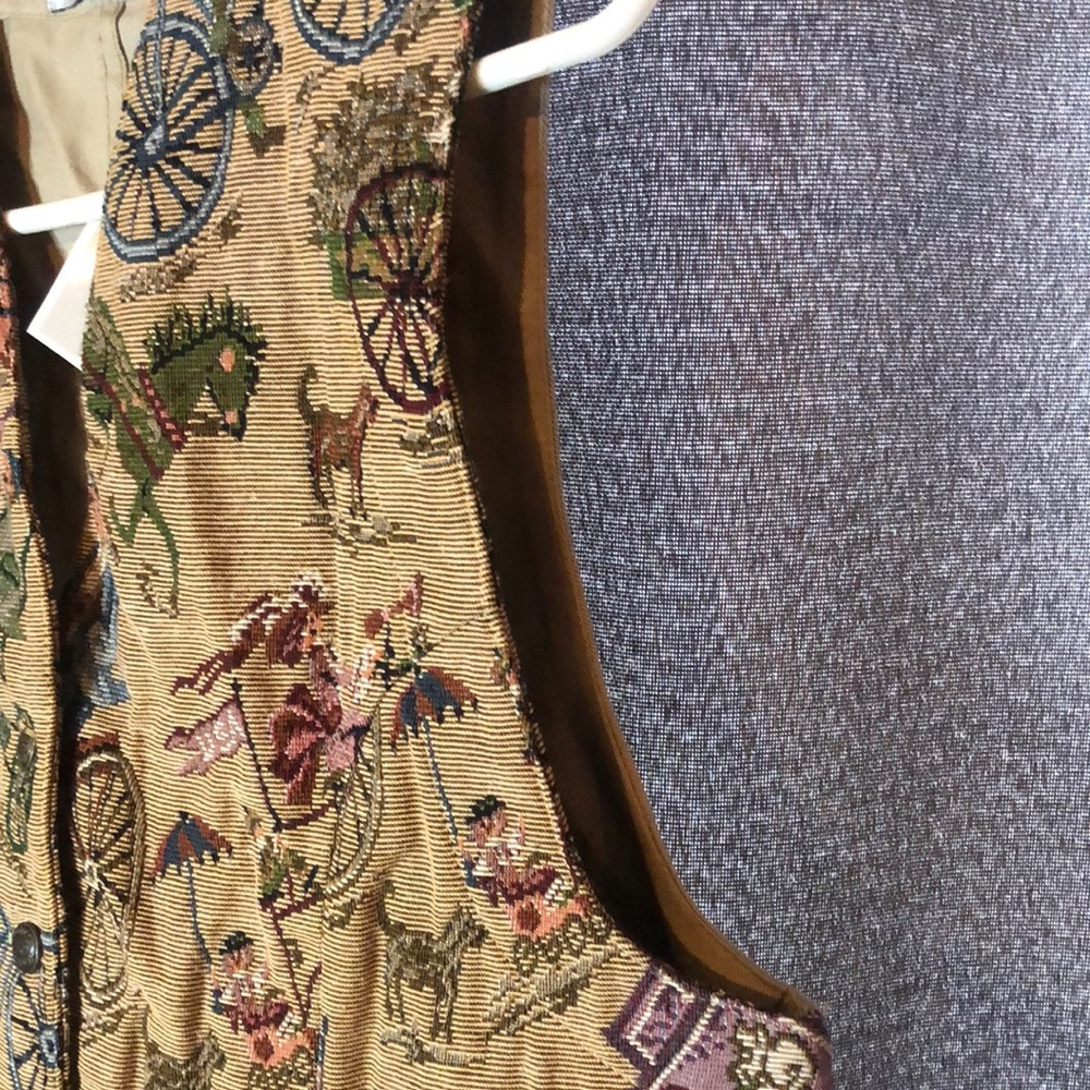 Woman’s spring Easter Baxter & wells Y2k fall preppy old stock Carousel Vest - Picture 5 of 10